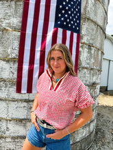 Load image into Gallery viewer, Red Colorblock Blouse

