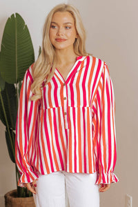 Orange Striped Blouse