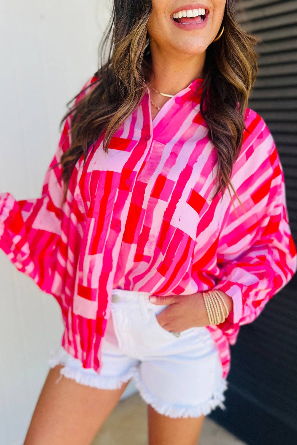 Pink Abstract  Shirt