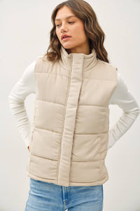 SUEDE PUFFER VEST