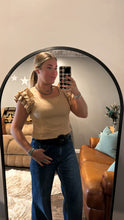 Load image into Gallery viewer, Tan Ruffled Top
