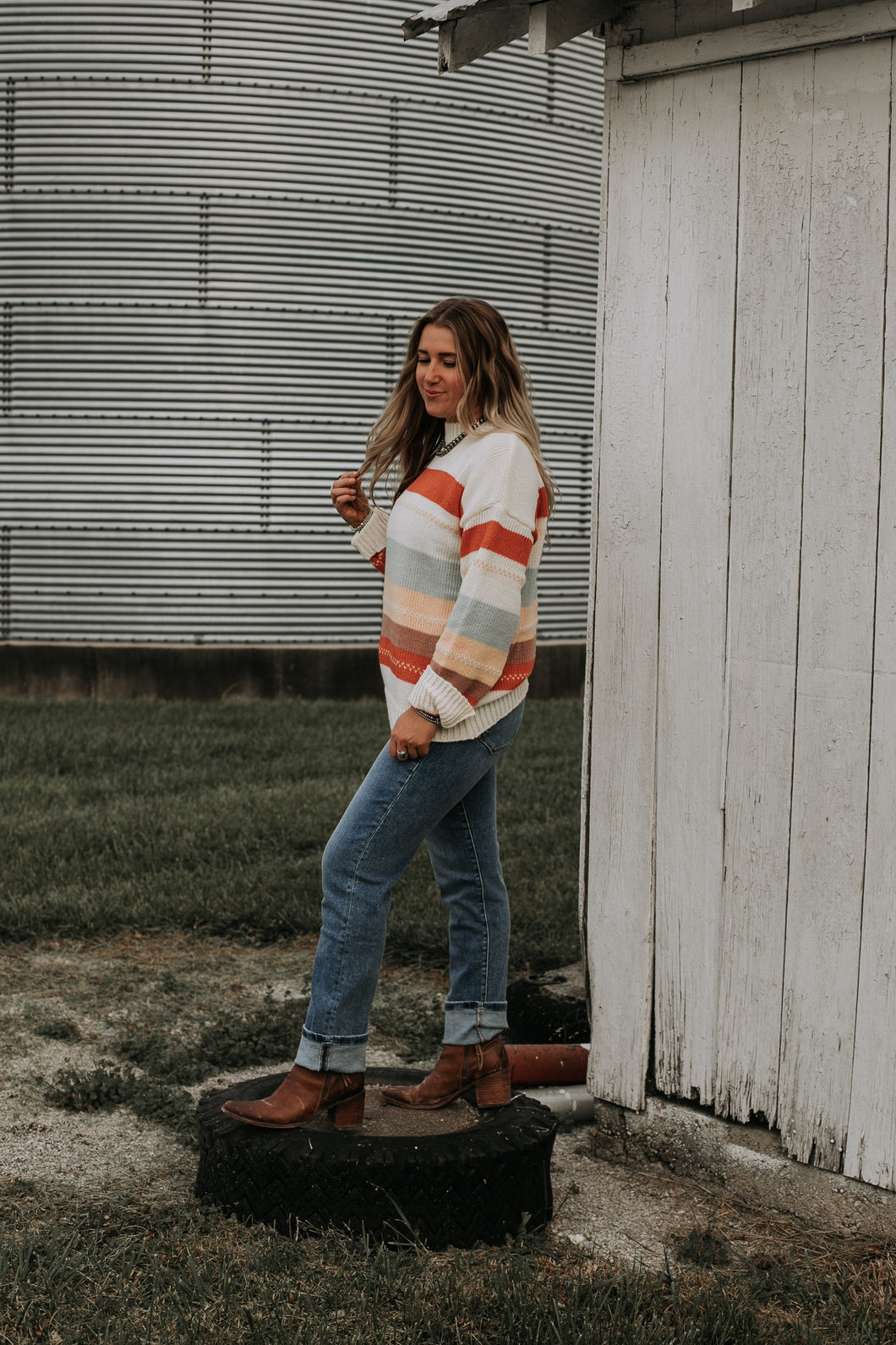 Striped Color Block Sweater