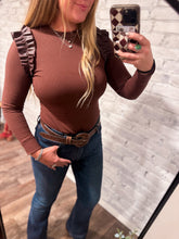 Load image into Gallery viewer, Chocolate Leather Top
