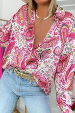 Load image into Gallery viewer, Pink Floral Paisley Printed Casual Shirt
