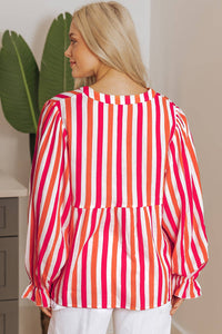 Orange Striped Blouse