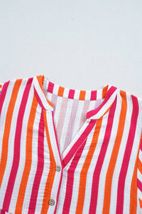 Orange Striped Blouse