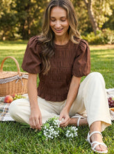 Load image into Gallery viewer, Brown Smocked Shirt
