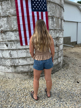 Load image into Gallery viewer, Brown Shirred Tank
