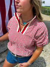 Load image into Gallery viewer, Red Colorblock Blouse
