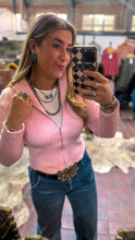 Load image into Gallery viewer, Pink Spring Zip Up
