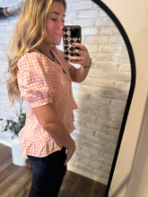 Load image into Gallery viewer, Pink Gingham Blouse
