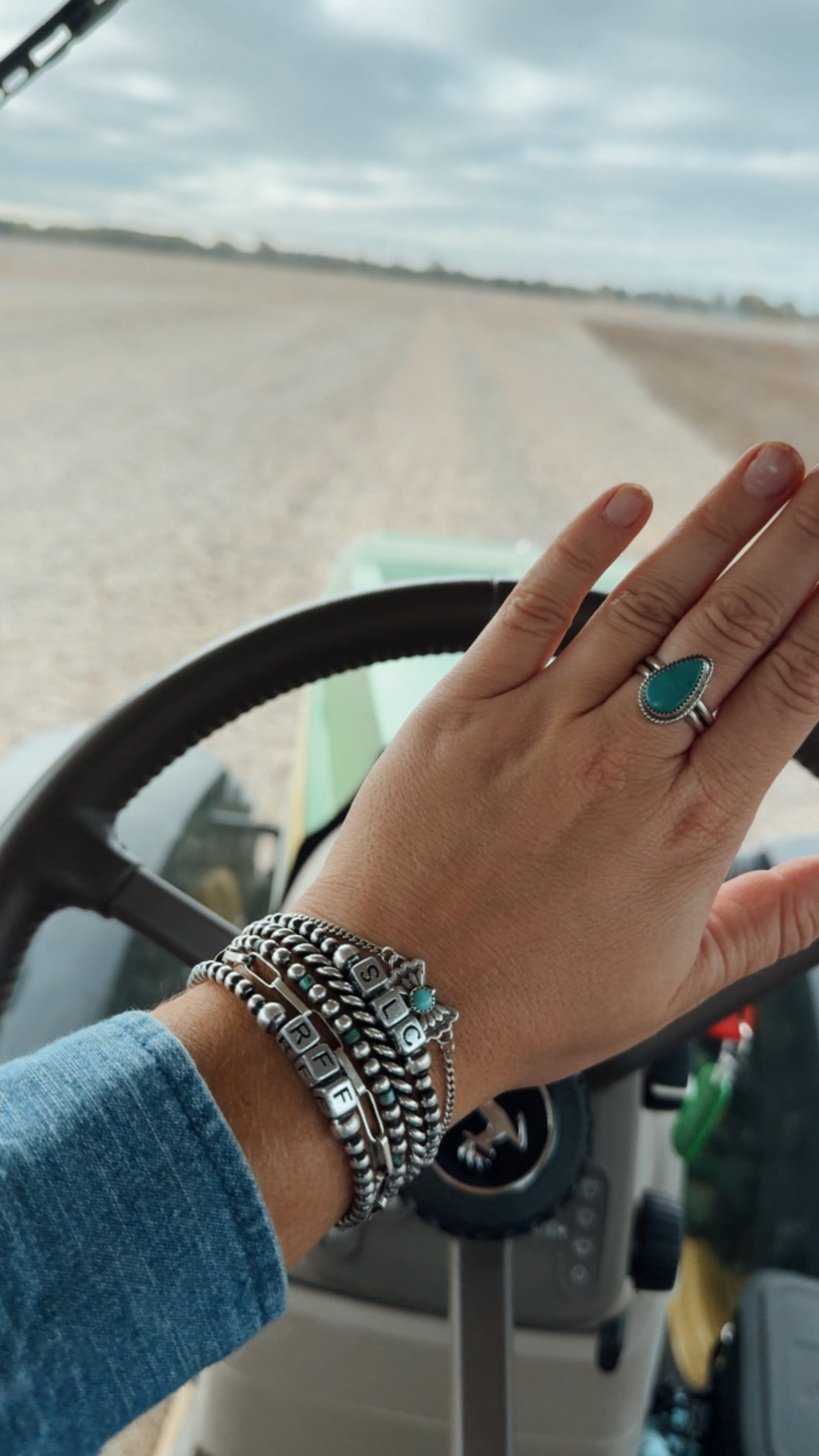 Initial Charm Navajo Pearl Bracelet