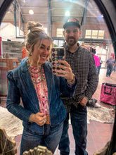 Load image into Gallery viewer, Floral Print Ruffled Stitch Buttoned Loose Fit Shirt
