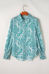Teal Paisley Button Down
