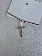 Load image into Gallery viewer, Simple Turquoise Cross Necklace
