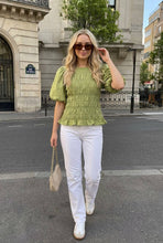 Load image into Gallery viewer, Lime Smocked Shirt
