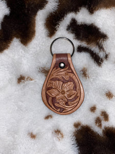 Tooled Leather Key Fob