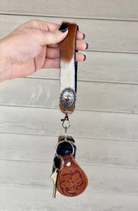 Cowhide Keychain Wristlet