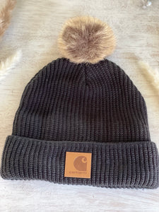 Leather Patch Beanie